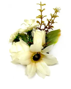 BROCHES DE MUJER DE FLORES BLANCAS COMPLEMENTOS MADRID